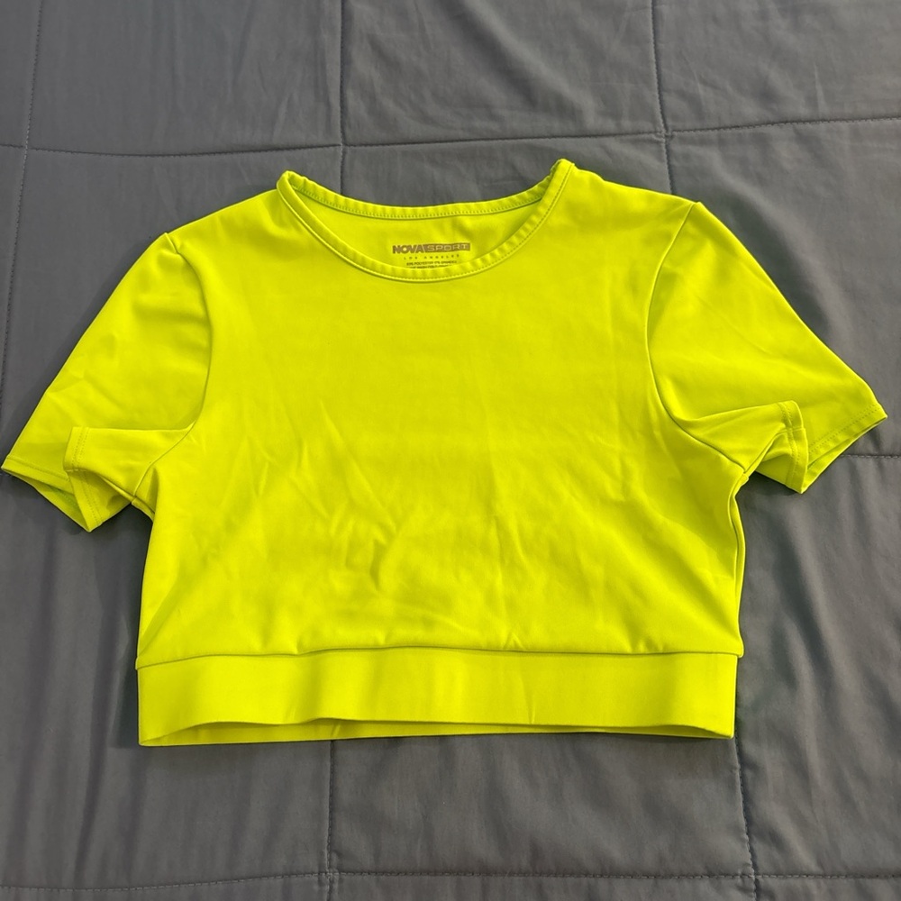 Yellow Fitted Crop T-Shirt